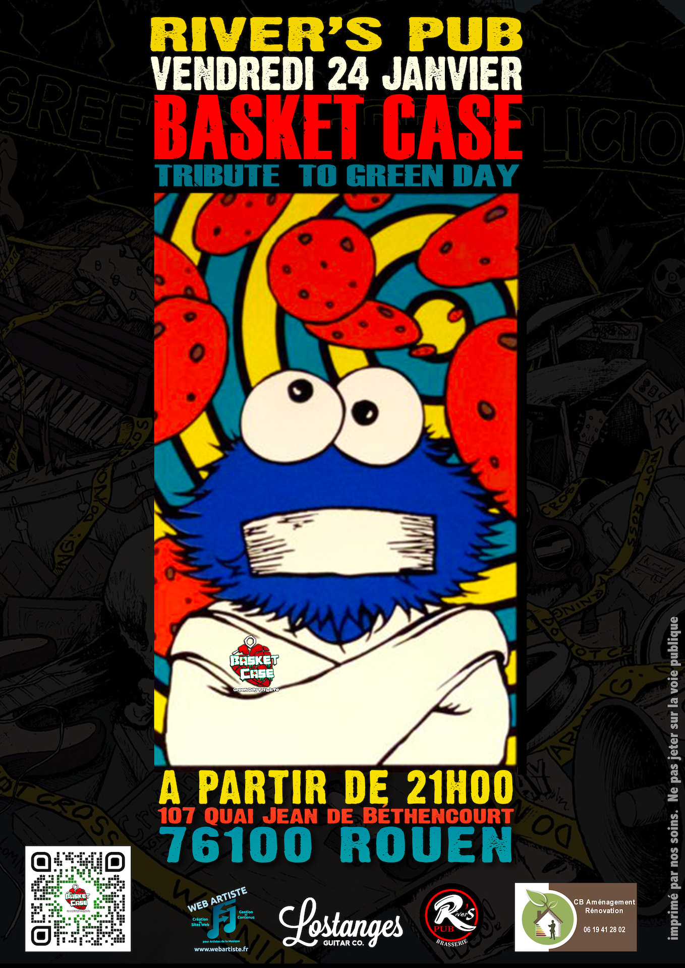 Affiche concert Basket Case au River's Pub Rouen 24 Janvier 2025 ROUEN