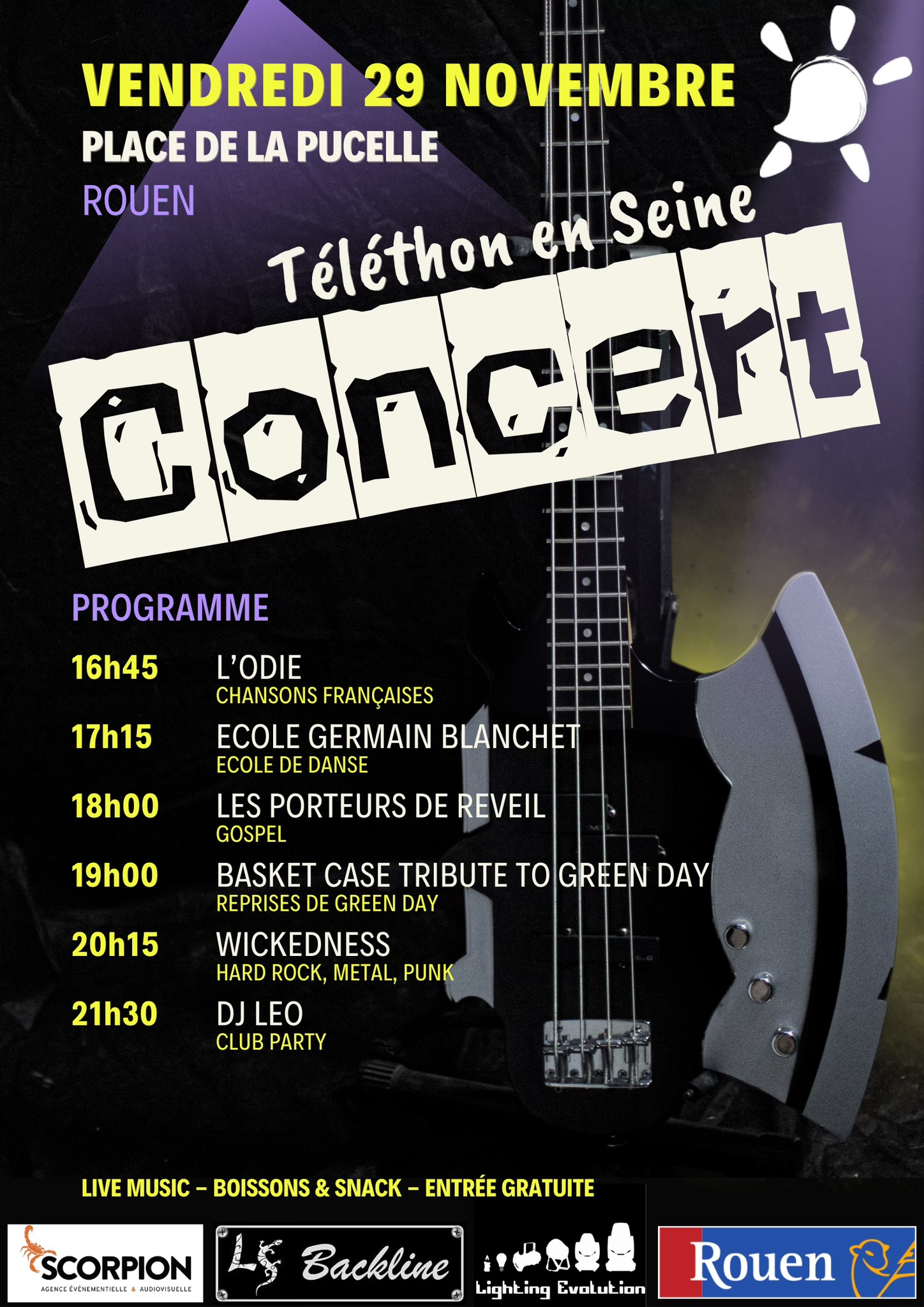 Affiche concert Téléthon 2024 Rouen