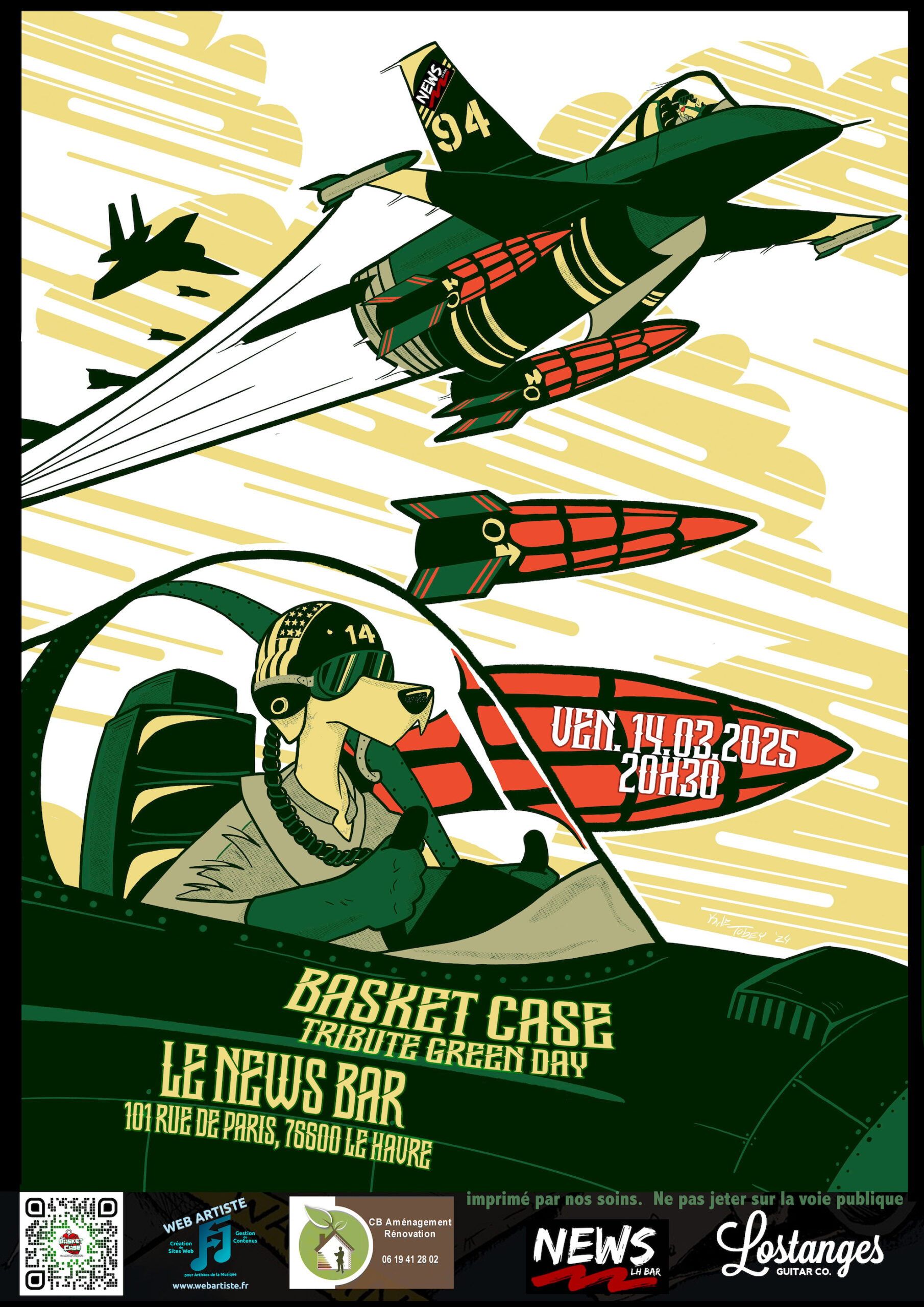 Affiche concert de Basket Case Tribute to Green Day au News Bar Le Havre le 14 mars 2025